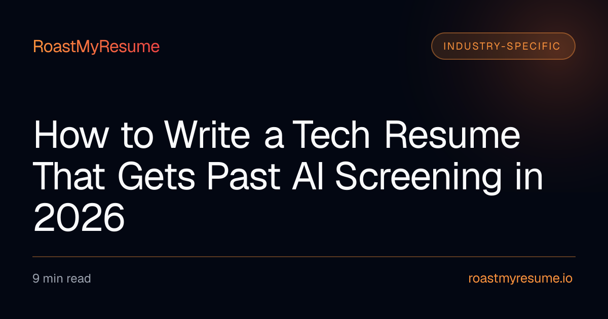 How to Write a Tech Resume That Gets Past AI Screening in 2026 ...